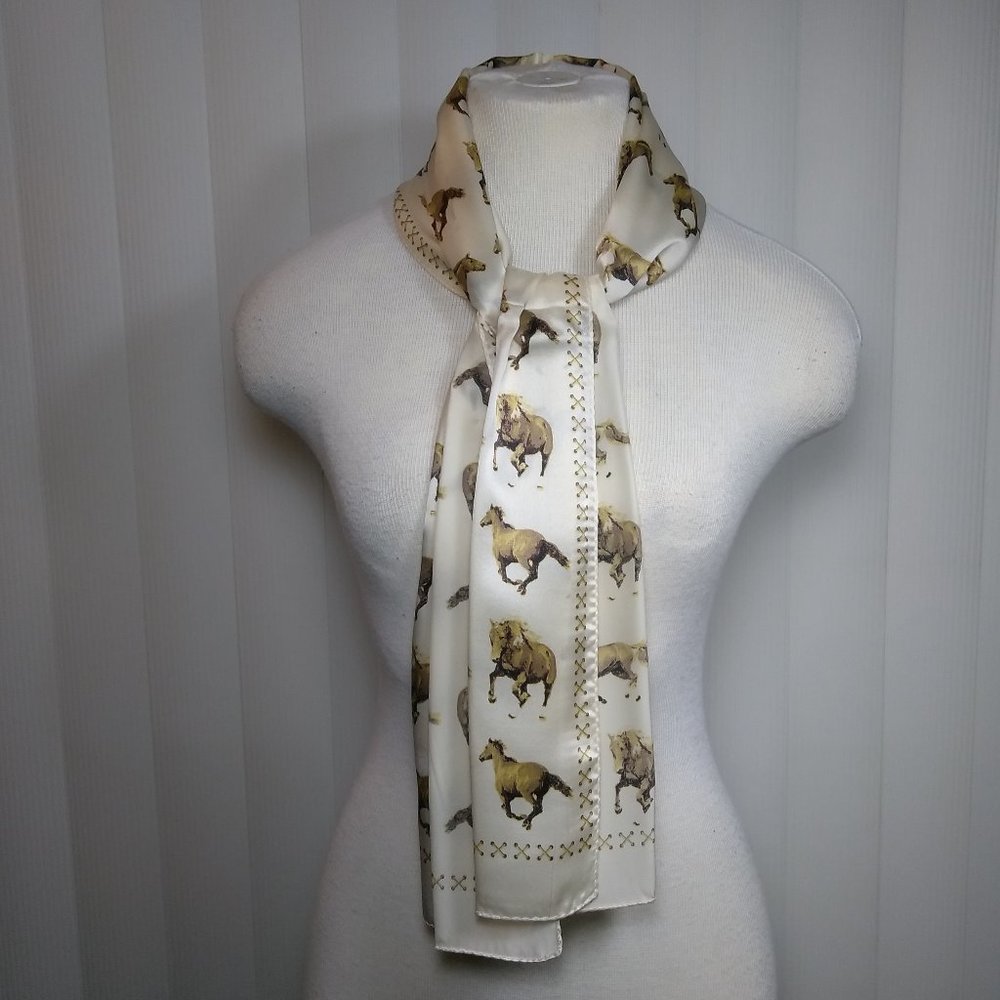 SILK. HORSE-PRINT SCARF